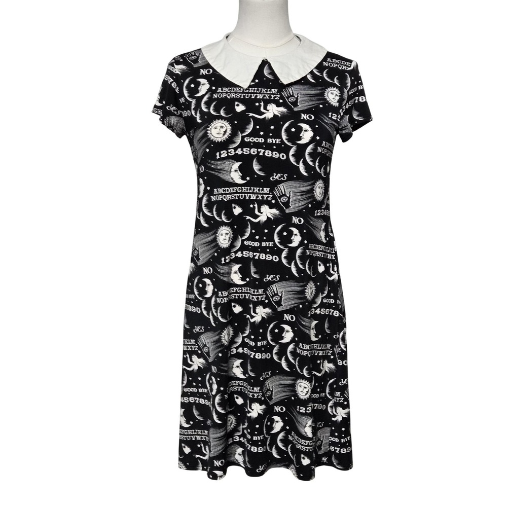 Folter Dress Womens Medium Black Ouija Occult Gothic Peter Pan Collar USA‎